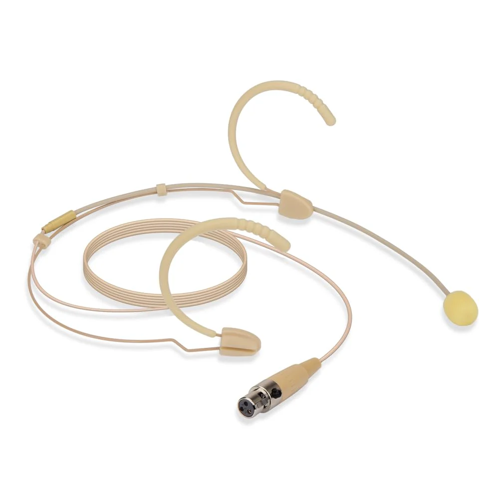 YXG Headworn Earset Over Ear Hanging Mic Beige Low Profile Light-Weight Microphone Compatible with AKG Wireless System Bodypack Transmitter,with 1.45m Cable Mini XLR Plug