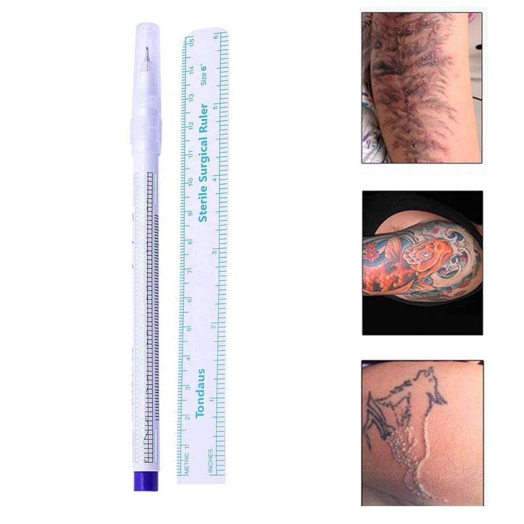 zalati Pack of 10 Skin Marker Accessories Eyebrow Tattoo Piercing Positioning - Image 6