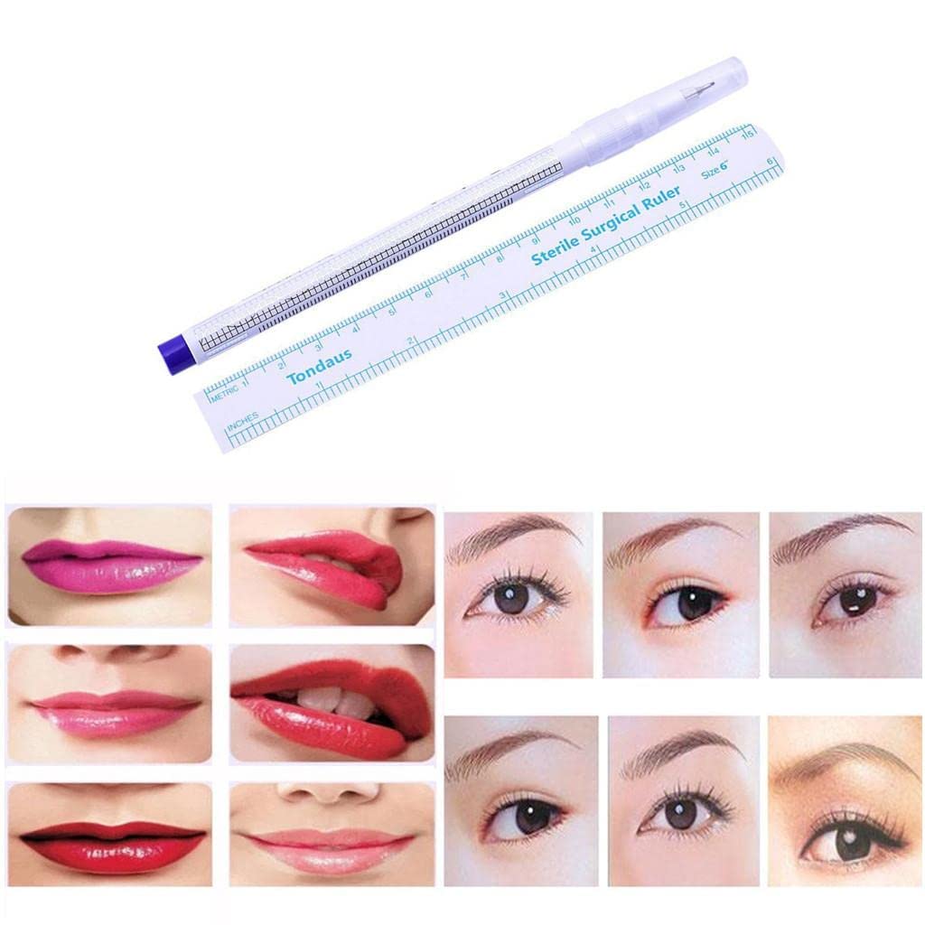 zalati Pack of 10 Skin Marker Accessories Eyebrow Tattoo Piercing Positioning - Image 7