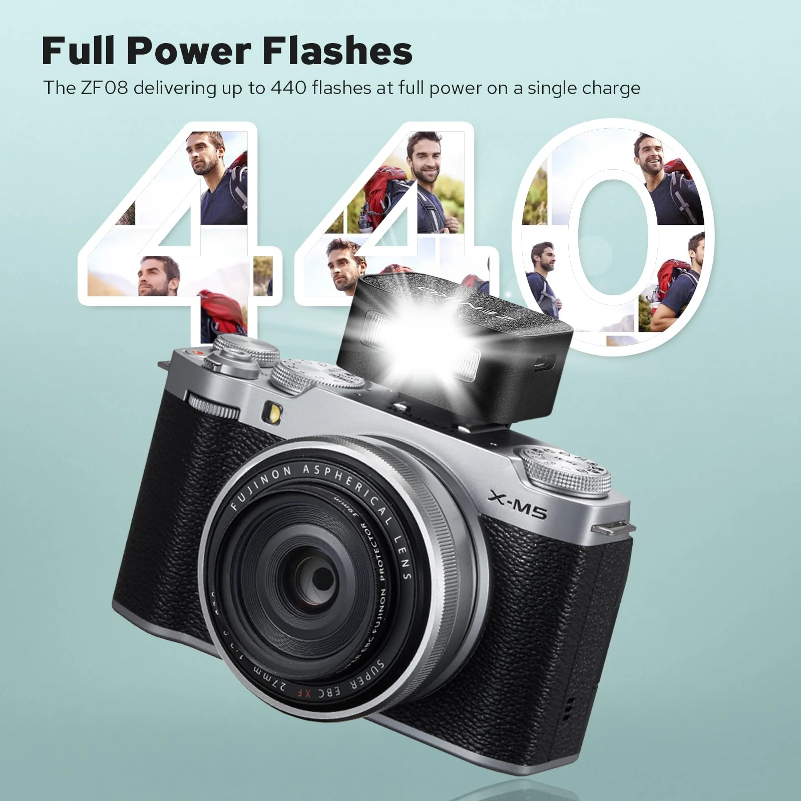 Zeniko ZF08 Aluminum Mini Flash Speedlite, 440 Full-Power On Camera Flash,CCT 6500K±200K Small Camera Flash for Canon/Fuji/Sony zv1/Sony zve10/Nikon/Panasonic Olympus Pentax/3s Recycle(Black) Black - Image 5