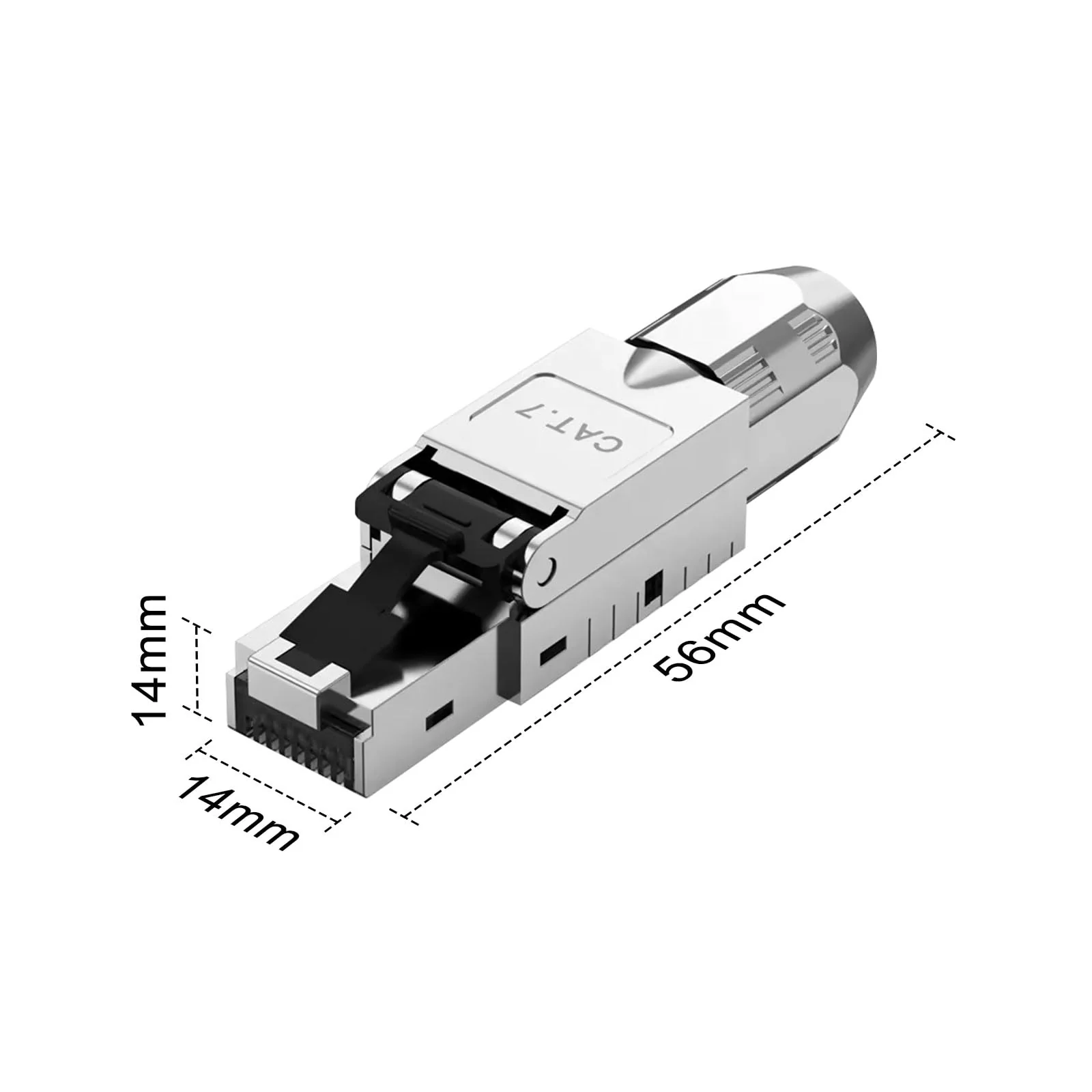 ZHITING 2 x CAT 7 RJ45 Connector Network Connector for Rigid LAN Cable Installation Cable Ethernet, LAN Plug Cat 7 Tool-Free LSA Fully Shielded STP, 10 Gbit/s, AWG 23-26 2cps - Image 7