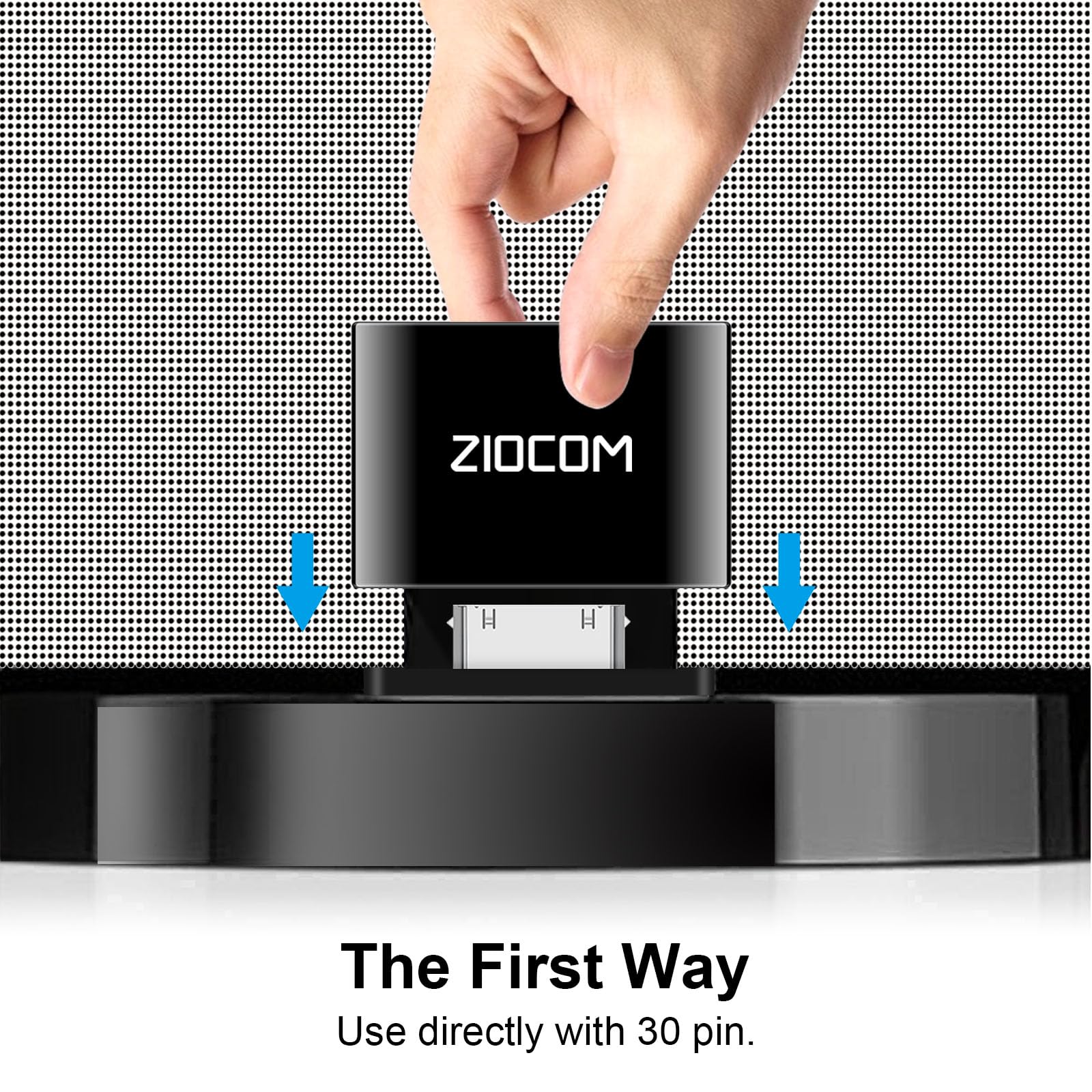 ZIOCOM 30 Pin Bluetooth Adapter Receiver for Bose iPod iPhone SoundDock and Other 30 pin Dock Speakers with 3.5mm Aux Cable(Not for Car and Motorcycles), Black - Image 2