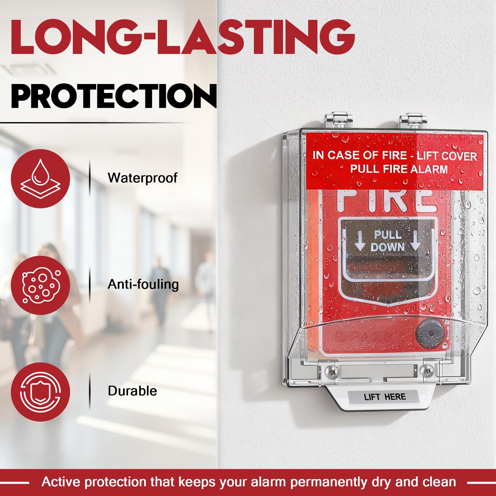 Zipcase Fire Alarm Pull Station Cover, Durable Protective Guard to Prevent Accidental Trigger, Physical Damage, Dust and Debris, Easy to Install Enclosure - Image 3