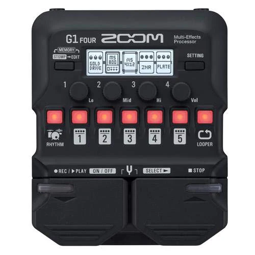 Zoom G1 FOUR Guitar Multi-Effects Processor Pedal, With 60+ Built-in effects, Amp Modeling, Looper, Rhythm Section, Tuner, Battery Powered - Image 4